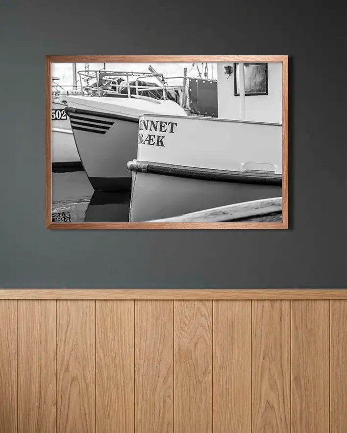 Fischerboote Schwarz-Weiß