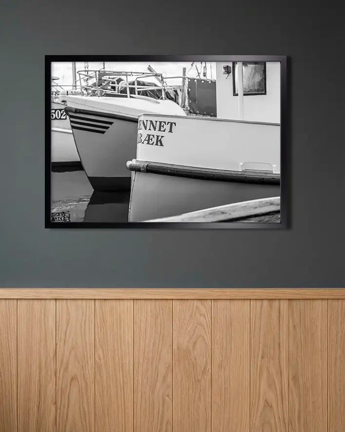 Fischerboote Schwarz-Weiß