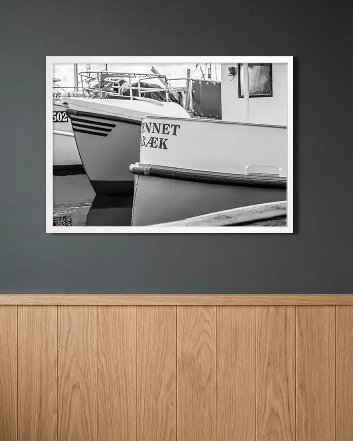 Fischerboote Schwarz-Weiß