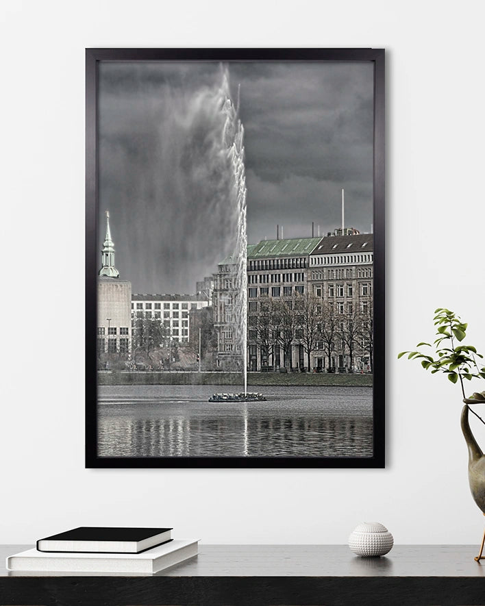 Hamburg Binnenalster mit Fontäne