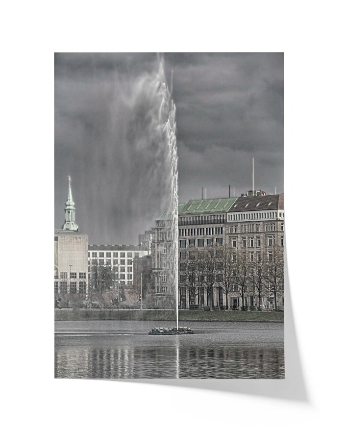 Hamburg Binnenalster mit Fontäne