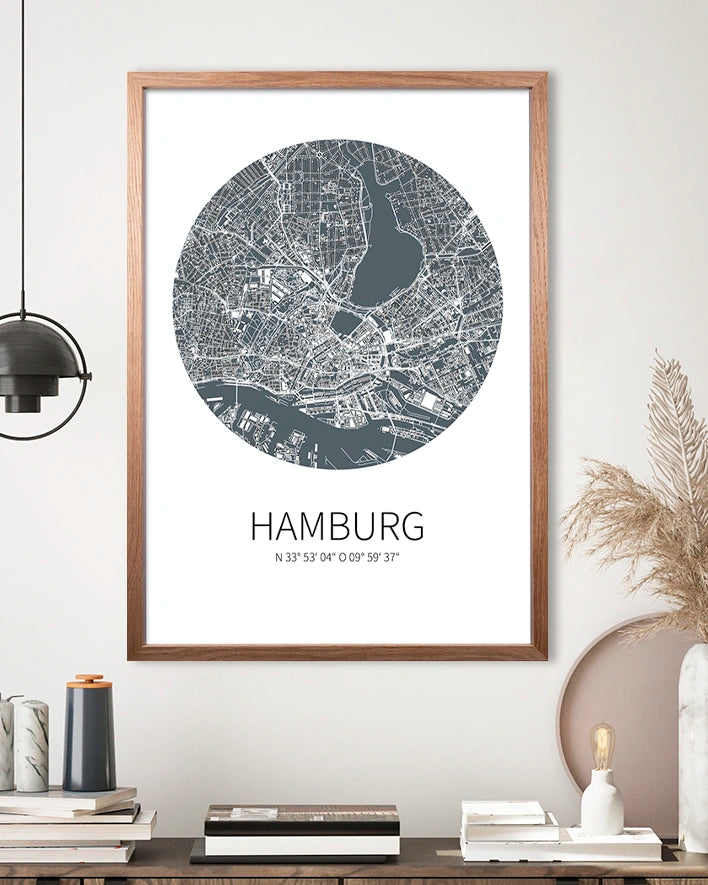 Hamburg-Karte im Kreis