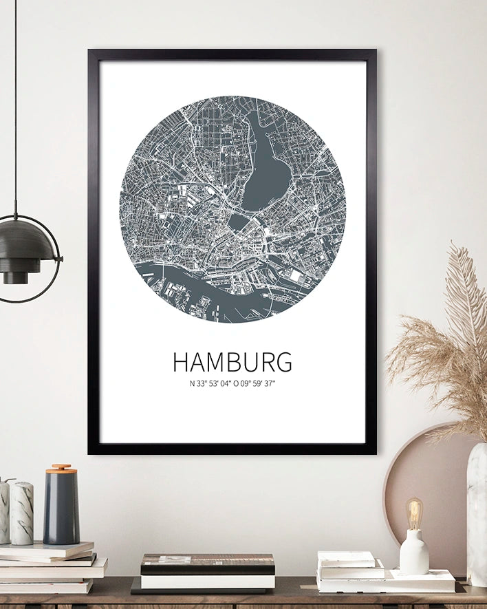 Hamburg-Karte im Kreis