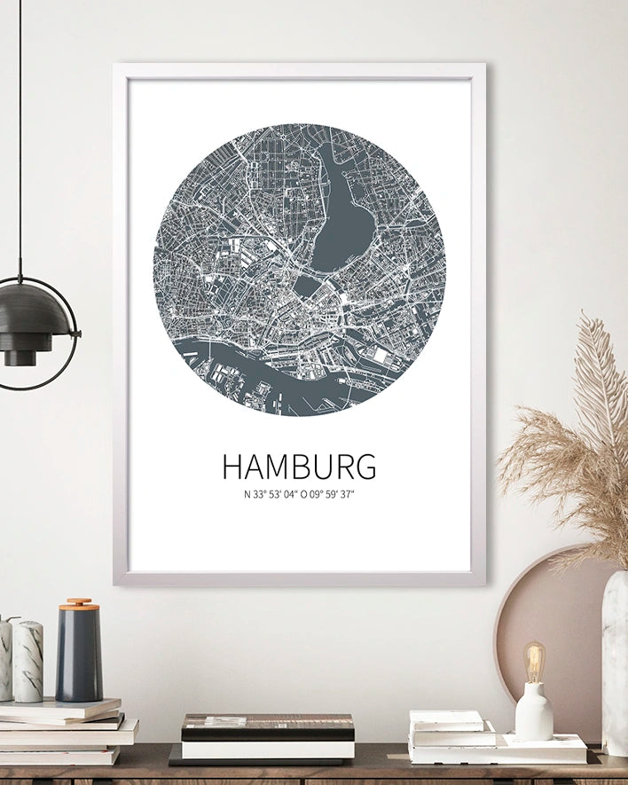Hamburg-Karte im Kreis