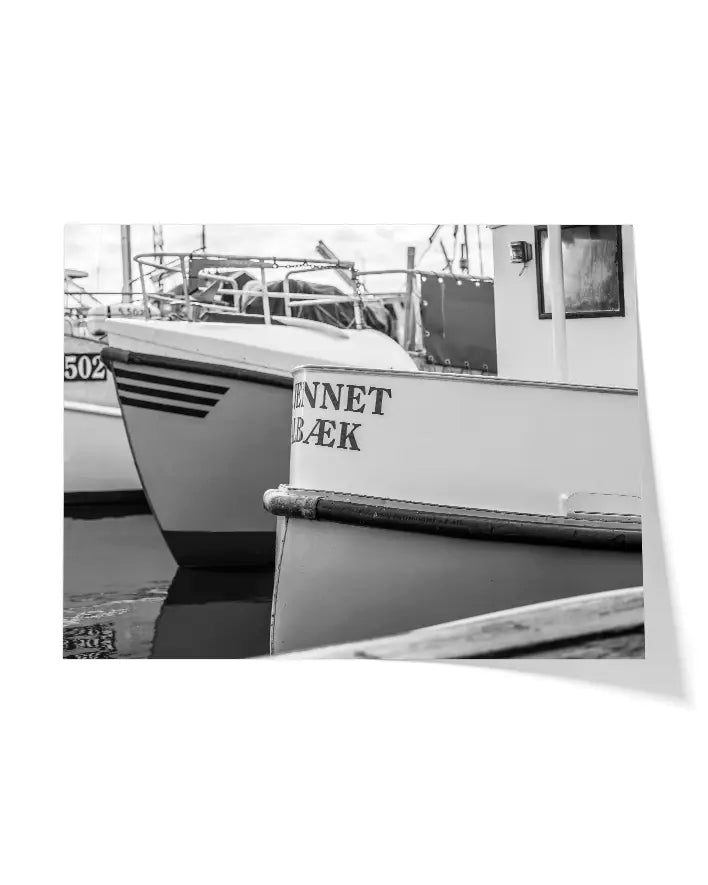 Fischerboote Schwarz-Weiß