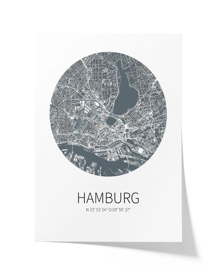 Hamburg-Karte im Kreis