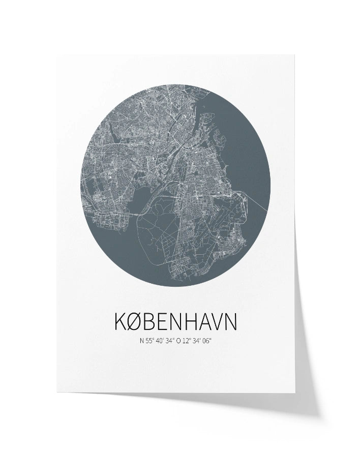 Kopenhagen Karte im Kreis