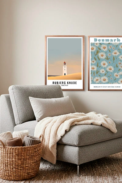 Hyggelige Leseecke mit exklusiven Dänemark-Postern.