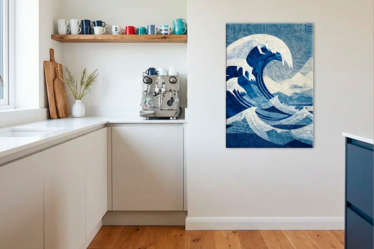 Inspiration mit großer Leinwand in einer modernen Küche.