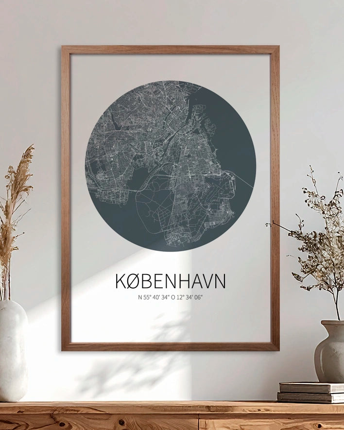 Kopenhagen Karte im Kreis