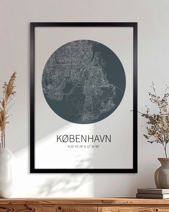 Kopenhagen Karte im Kreis