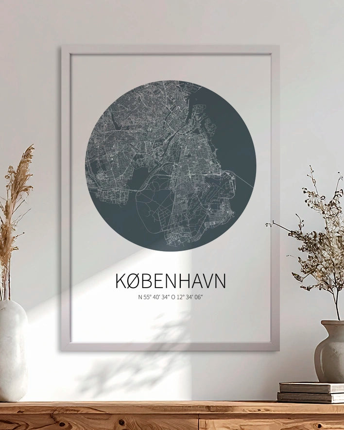 Kopenhagen Karte im Kreis