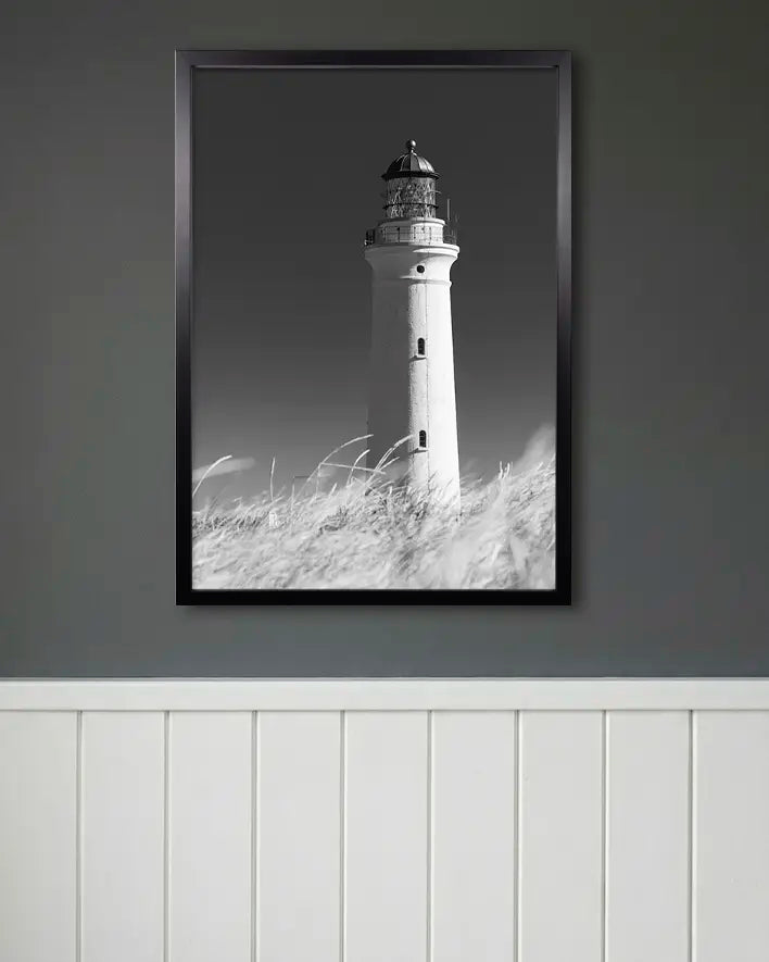 Leuchtturm in Schwarz-Weiß