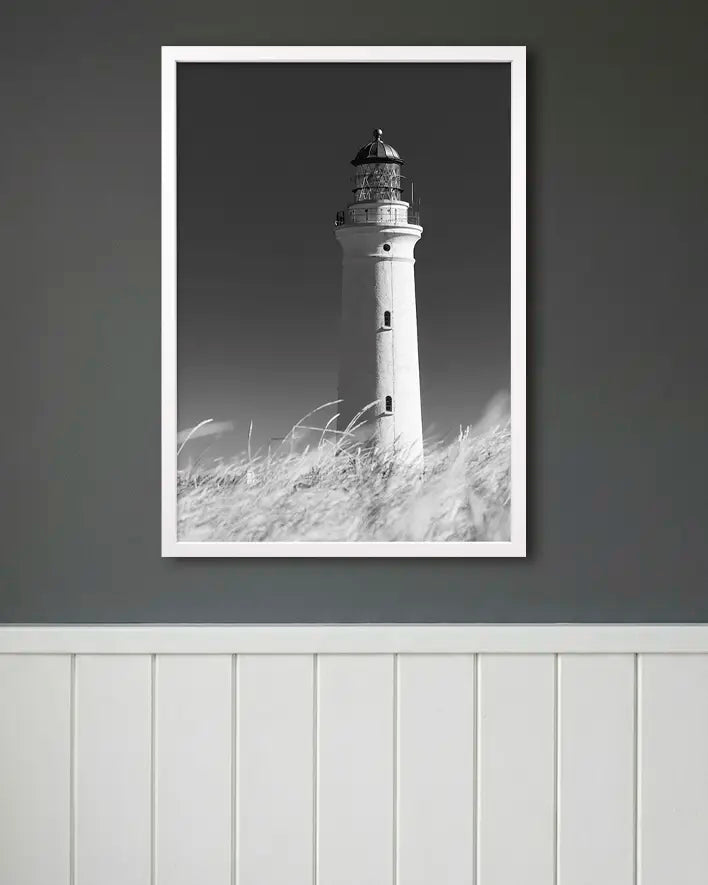 Leuchtturm in Schwarz-Weiß