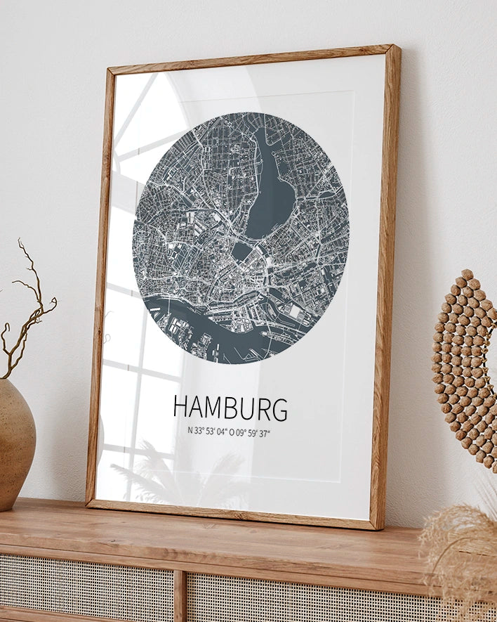 Hamburg-Karte im Kreis