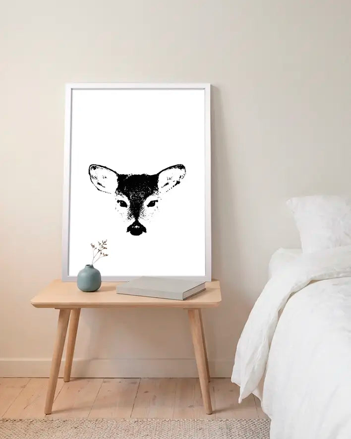 Reh Illustration Schwarz-Weiß